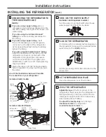 Предварительный просмотр 18 страницы GE PFSF2MJY - Profile: 22.2 cu. Ft.... Owner'S Manual And Installation Instructions