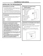 Предварительный просмотр 16 страницы GE PFSF6PKWBWW and Owner'S Manual And Installation Instructions