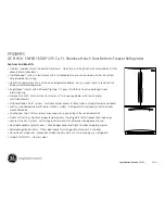 Preview for 2 page of GE PFSS0MFCSS Dimensions And Installation Information