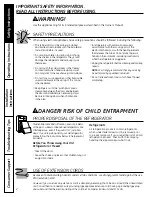 Preview for 2 page of GE PFSS6SMXSS - Profile 25.8 cu. Ft.... Owner'S Manual And Installation Instructions