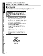 Preview for 2 page of GE PGP989 Owner'S Manual & Installation Instructions