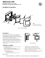 Предварительный просмотр 1 страницы GE PI6000 - Sentrol Motion Detector Installation Instructions