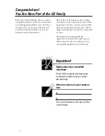 Предварительный просмотр 2 страницы GE PNSF39Z01 Owner'S Manual