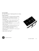 Предварительный просмотр 2 страницы GE PP975WMWW - Profile 36" CleanDesign Electric Cooktop Dimensions And Installation Information