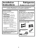 Preview for 23 page of GE Profile 200D2600P039 Owners And Installation Manual