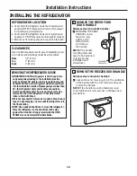 Preview for 16 page of GE Profile 26 Series Owner'S Manual And Installation Instructions