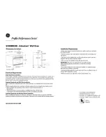 GE Profile Advantium SCB2000CBB Dimension Manual preview