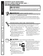 Предварительный просмотр 2 страницы GE Profile CDW9000 Series Owner'S Manual