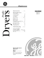 Preview for 1 page of GE Profile DPSB513 Owner'S Manual