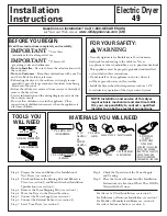 GE Profile DPSB620ECCC Installation Instructions Manual preview