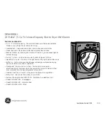 Preview for 4 page of GE Profile DPVH890EJ Dimensions And Installation Information