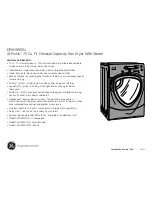 Preview for 4 page of GE Profile DPVH890GJ Dimensions And Installation Information