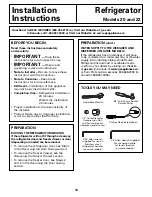 Preview for 16 page of GE Profile ENERGY STAR PDS22MBW Owner'S Manual And Installation Instructions