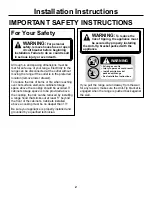 Preview for 2 page of GE Profile JS900 Installation Instructions Manual