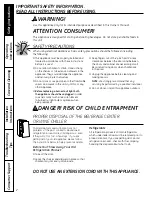 Preview for 2 page of GE Profile PCR06BATSS Owner'S Manual And Installation Instructions