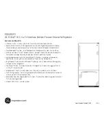 Preview for 2 page of GE Profile PDS20SFS Dimensions And Installation Information