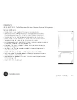 Preview for 2 page of GE Profile PDS22SFSLSS Dimensions And Installation Information