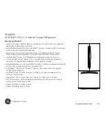 Preview for 2 page of GE Profile PFS22MIS Dimensions And Installation Information