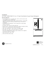 Preview for 2 page of GE Profile PFSF6PKW Dimensions And Installation Information