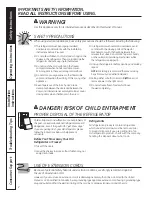 Preview for 2 page of GE Profile PGCS1NFZSS Owner'S Manual And Installation Instructions