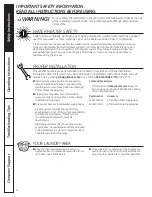 Preview for 2 page of GE Profile PTWN6050M Owner'S Manual