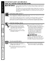 Preview for 2 page of GE Profile SmartDispense SPBD880 Owners And Installation Manual