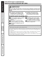 Preview for 2 page of GE Profile UPGT650 Owners And Installation Manual