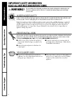 Preview for 2 page of GE Profile WPRB9220 User Manual