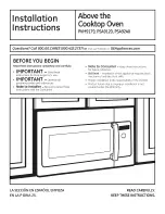 Preview for 1 page of GE PSA9120SF1SS Installation Manual