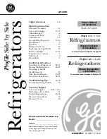 Preview for 1 page of GE PSF26NGWWW - 25.5 cu. Ft. Refrigerator Owner'S Manual And Installation