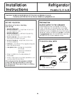 Preview for 23 page of GE PSHF6YGXWW - Profile 26' Dispenser Refrigerator Owner'S Manual And Installation Manual