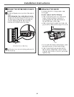 Preview for 27 page of GE PSHF6YGXWW - Profile 26' Dispenser Refrigerator Owner'S Manual And Installation Manual