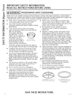 Preview for 6 page of GE PT7800DH1BB Owner'S Manual