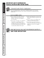 Предварительный просмотр 4 страницы GE PT92030 Owner'S Manual