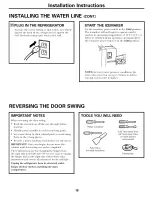 Предварительный просмотр 18 страницы GE PTS22SCPARBS and Owner'S Manual And Installation Instructions