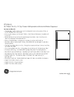 Preview for 2 page of GE PTS25LHSBB - Profile 24.6 cu. Ft. Top-Freezer Refrir Dimensions And Installation Information