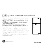 Preview for 2 page of GE PTS25SHS - Profile 24.6 cu. Ft. Top Freezer Refrirator Dimensions And Installation Information