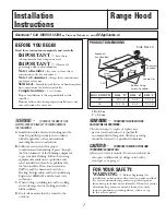 Предварительный просмотр 7 страницы GE PVUS830 Owner'S Manual And Installation Instructions