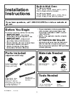 Preview for 1 page of GE r08654v-1 Installation Instructions Manual