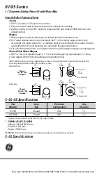 Preview for 2 page of GE R1125 Series Quick Start Manual