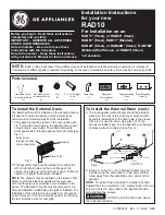 Предварительный просмотр 1 страницы GE RAD10 Installation Instructions