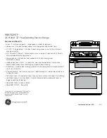 Preview for 2 page of GE RADIANT PB970 Dimensions And Installation Information