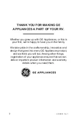 Preview for 2 page of GE RAREC1A Owner'S Manual & Installation Instructions