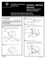 Preview for 1 page of GE RAVHW2 Installation Instructions Manual