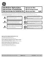 Preview for 1 page of GE Replacement Filter Installation Instructions