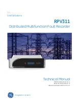 Preview for 1 page of GE RPV311 Technical Manual