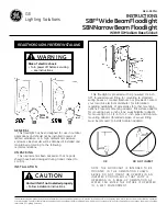 GE SBF Wide Beam Floodlight Instructions preview