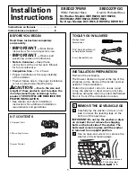 Preview for 1 page of GE SBSD227FWW Installation Instructions Manual