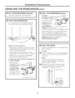 Предварительный просмотр 31 страницы GE SIDE-BY-SIDE REFRIRATOR 22 Installation And Owner'S Manual