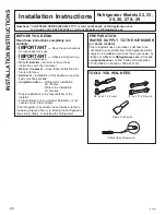 Предварительный просмотр 20 страницы GE SIDE-BY-SIDE REFRIRATOR 22 Owner'S Manual & Installation Instructions